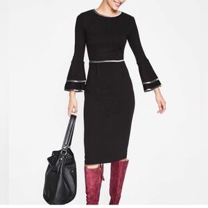 Boden Elegant Black Dress with Silver Details